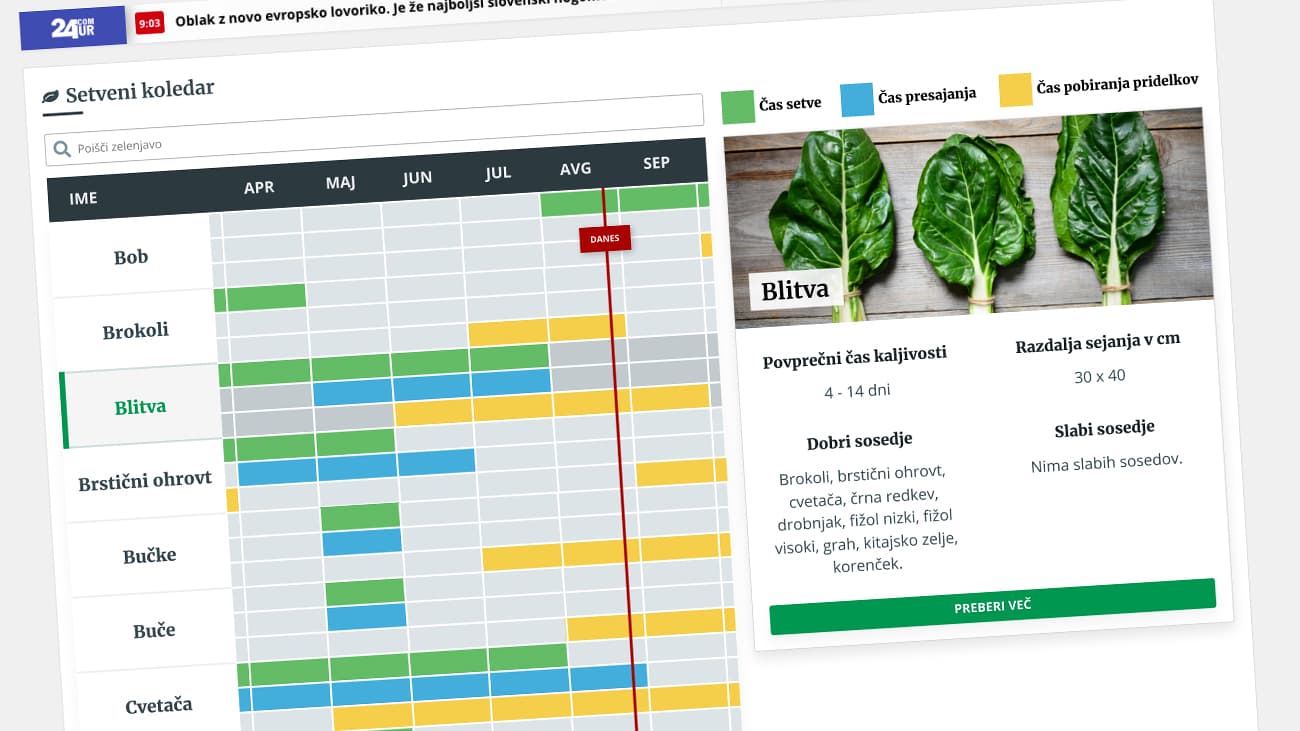 Custom sowing calendar design.